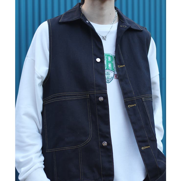 soduk ノースリーブ デニムジャケット soduk（スドーク）の「wave denim jacket（デニムジャケット