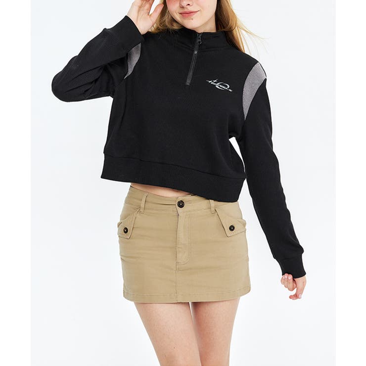 経典ブランド HOOK】for girls 肩切り替えハーフジップ[品番：XT000012144 ウェア