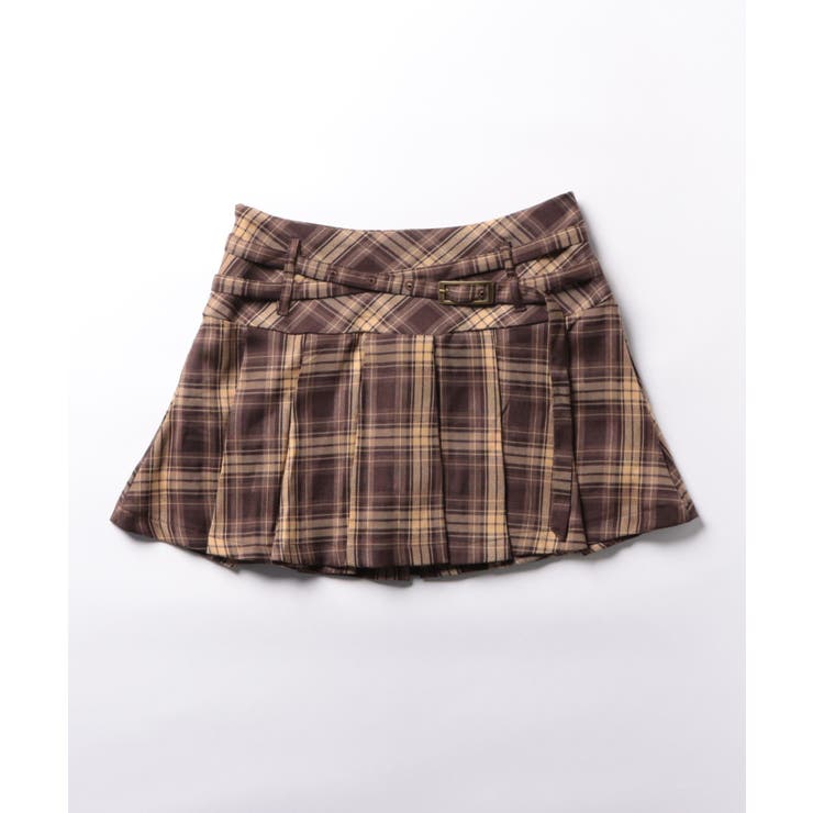 HOOK】for girls チェック柄ボックスプリーツミニスカート[品番