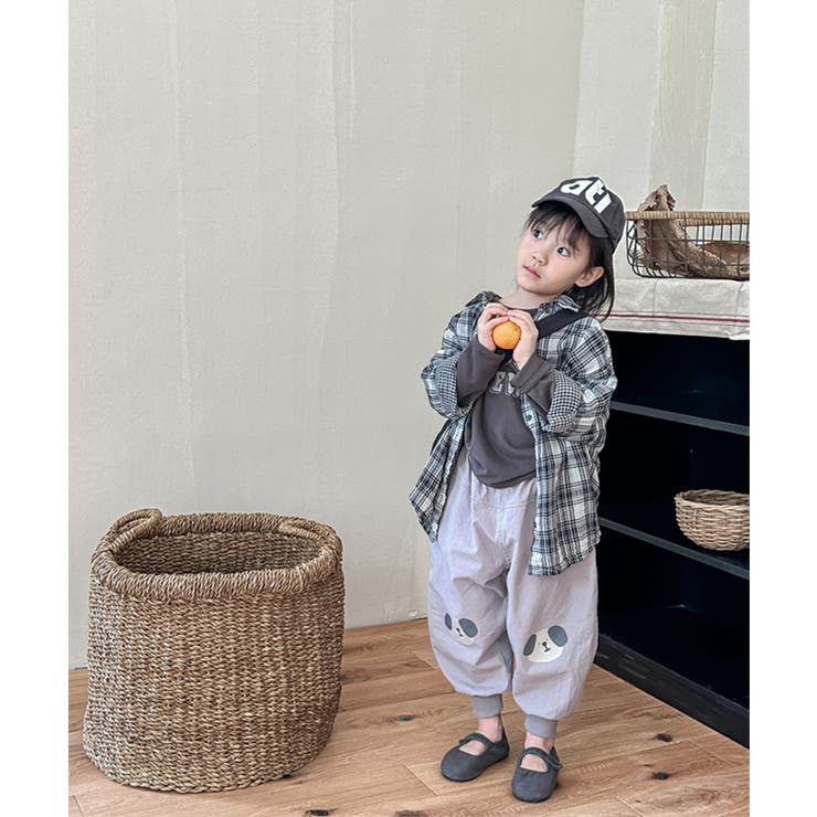 【aimoha-KIDS-】韓国子供服 可愛い猫ワッペンプリント裾絞りパンツ  | aimoha kids | 詳細画像7 