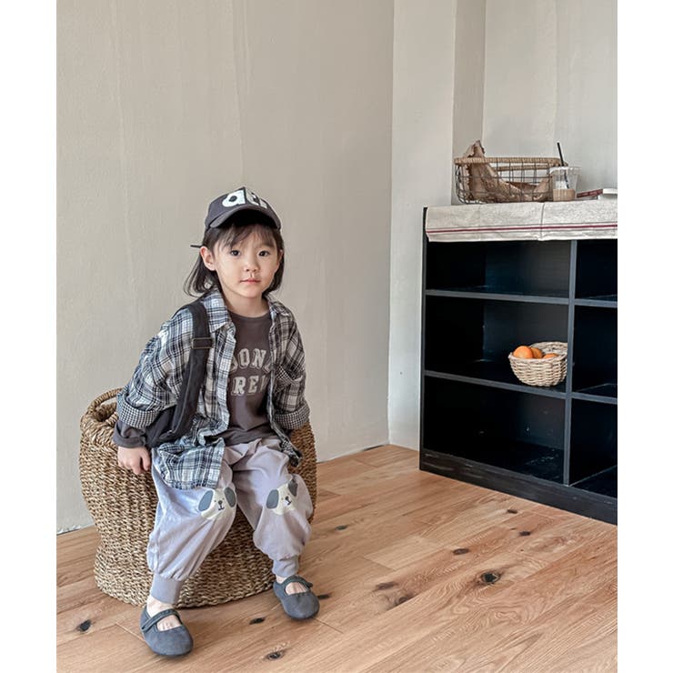 【aimoha-KIDS-】韓国子供服 可愛い猫ワッペンプリント裾絞りパンツ  | aimoha kids | 詳細画像10 