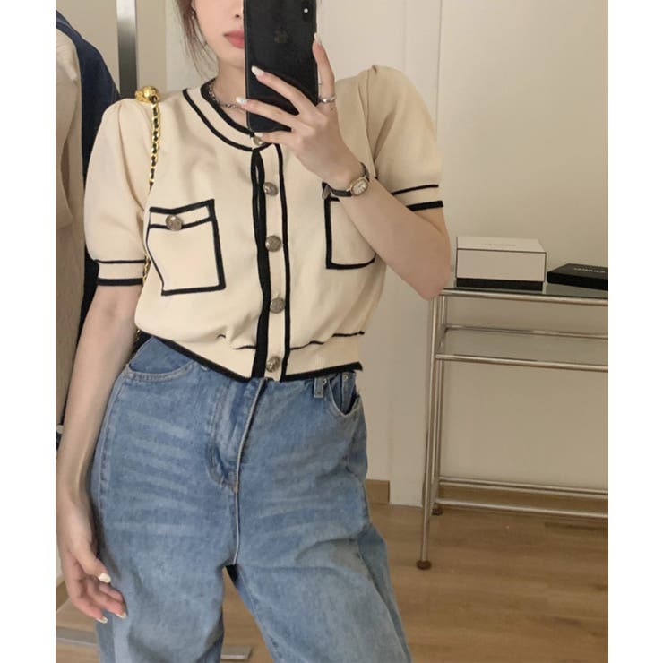 アウトリンキングカーディガン 韓国ファッション レディース | aimoha  | 詳細画像2 