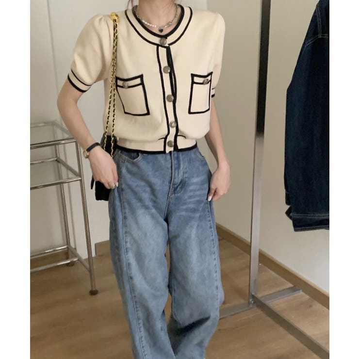 アウトリンキングカーディガン 韓国ファッション レディース | aimoha  | 詳細画像9 