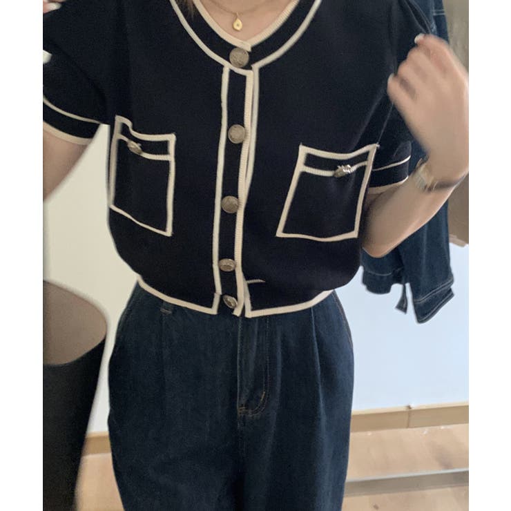 アウトリンキングカーディガン 韓国ファッション レディース | aimoha  | 詳細画像11 