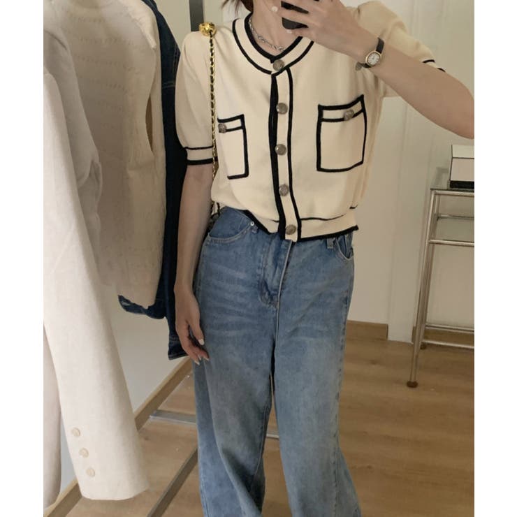 アウトリンキングカーディガン 韓国ファッション レディース | aimoha  | 詳細画像4 