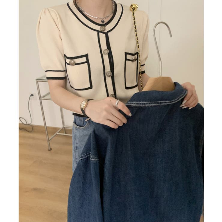 アウトリンキングカーディガン 韓国ファッション レディース | aimoha  | 詳細画像7 