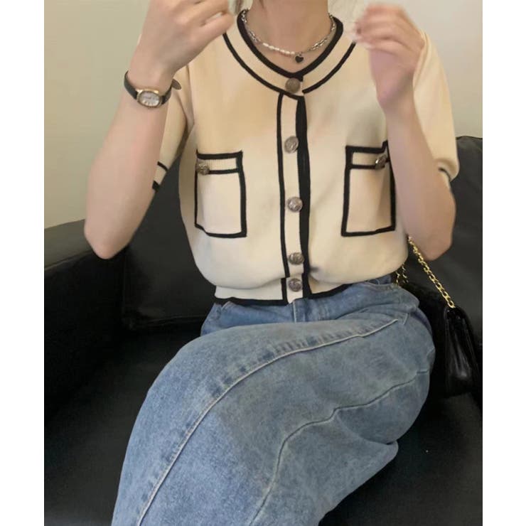 アウトリンキングカーディガン 韓国ファッション レディース | aimoha  | 詳細画像8 