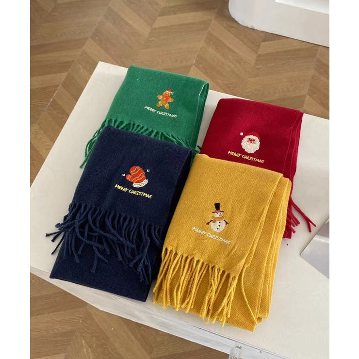 クリスマスワンポイント刺繍マフラー【AW】 | aimoha  | 詳細画像6 