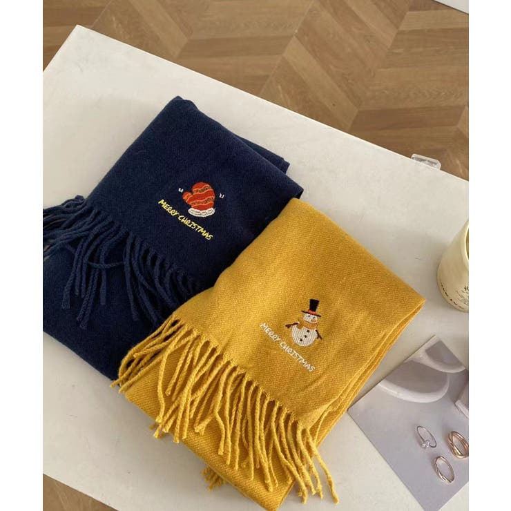 クリスマスワンポイント刺繍マフラー【AW】 | aimoha  | 詳細画像10 