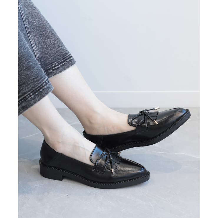 【shoes365】ポインテッド トゥ厚底キルトローファー パンプス | aimoha  | 詳細画像9 