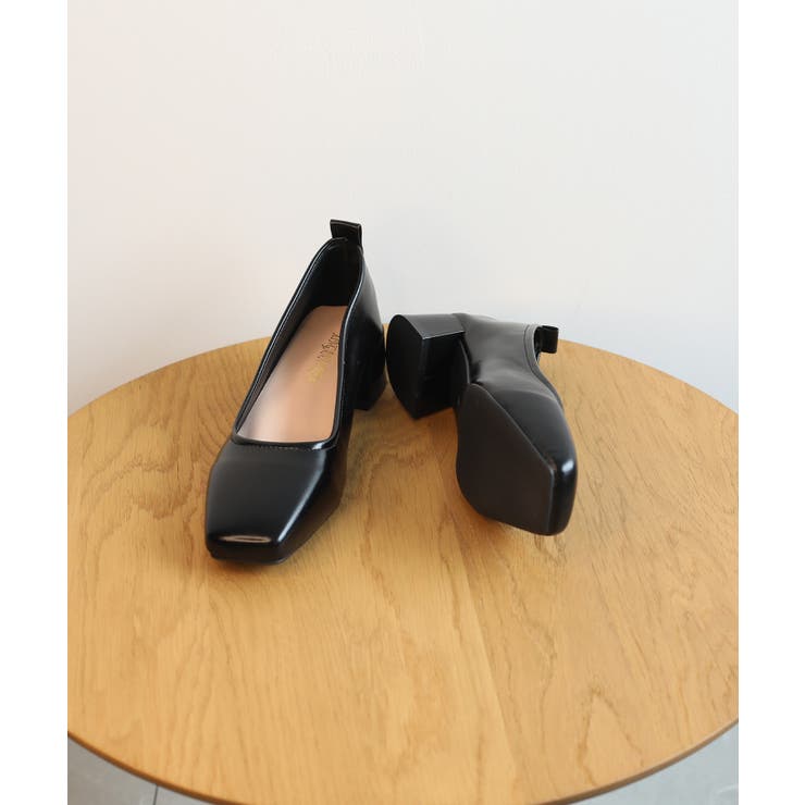 【shoes365】スクエアトゥミドルヒールソフトソールパンプス | aimoha  | 詳細画像12 