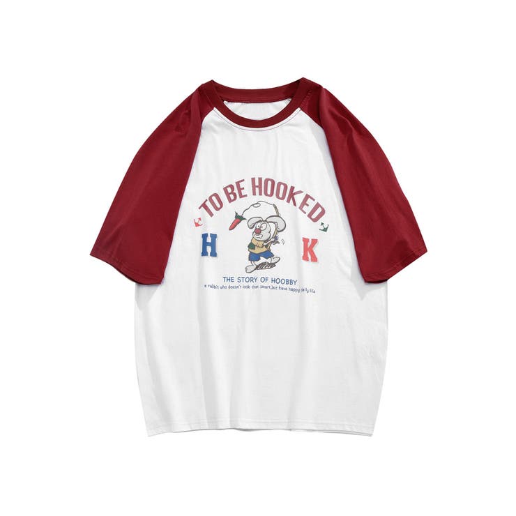 Tシャツ アメカジイラストプリントラグランスリーブ半袖TEE  ユニセックス[品番：XT000005455]｜HOOK（フック）のメンズファッション通販｜SHOPLIST（ショップリスト）
