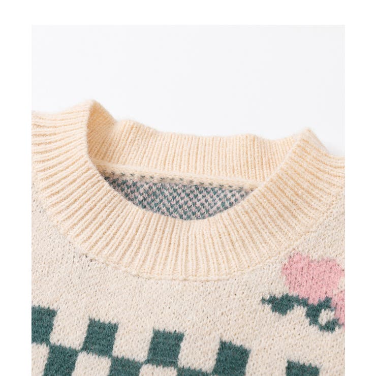 レトロ調花模様ニット風ウスェット ストリート系 オラオラ系 | HOOK | 詳細画像3 