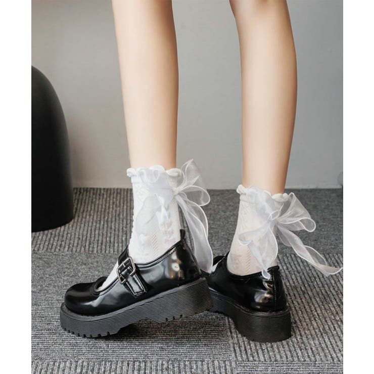ホワイト1 | [2025 MOSOX NEW COLLECTION]シアーリボンソックス | aimoha 