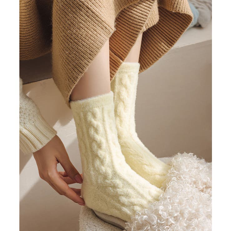 【MOSOX】ケーブル編み風レディースソックス | aimoha  | 詳細画像4 