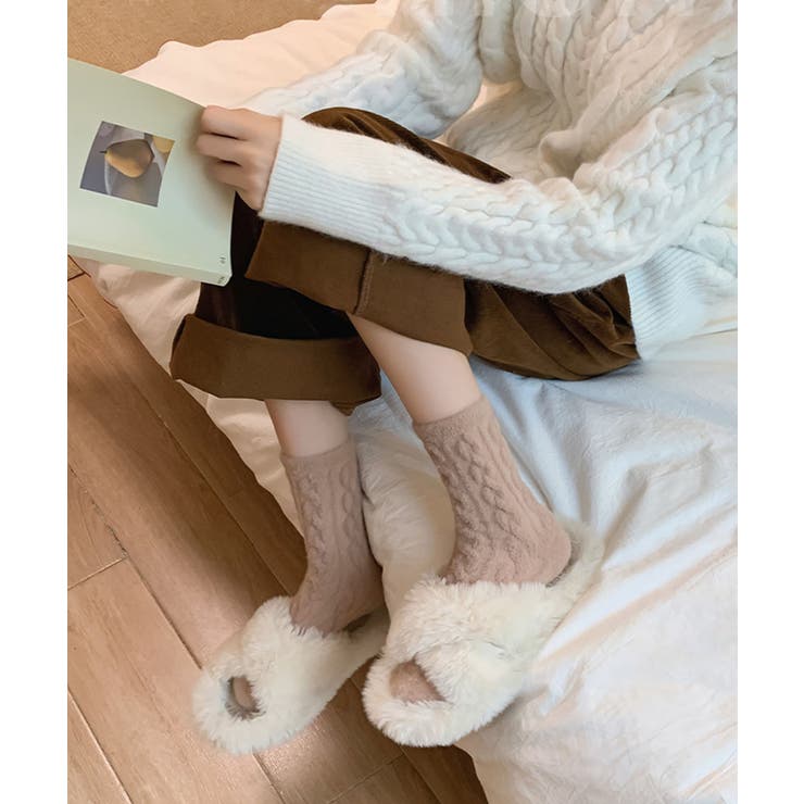 【MOSOX】ケーブル編み風レディースソックス | aimoha  | 詳細画像5 