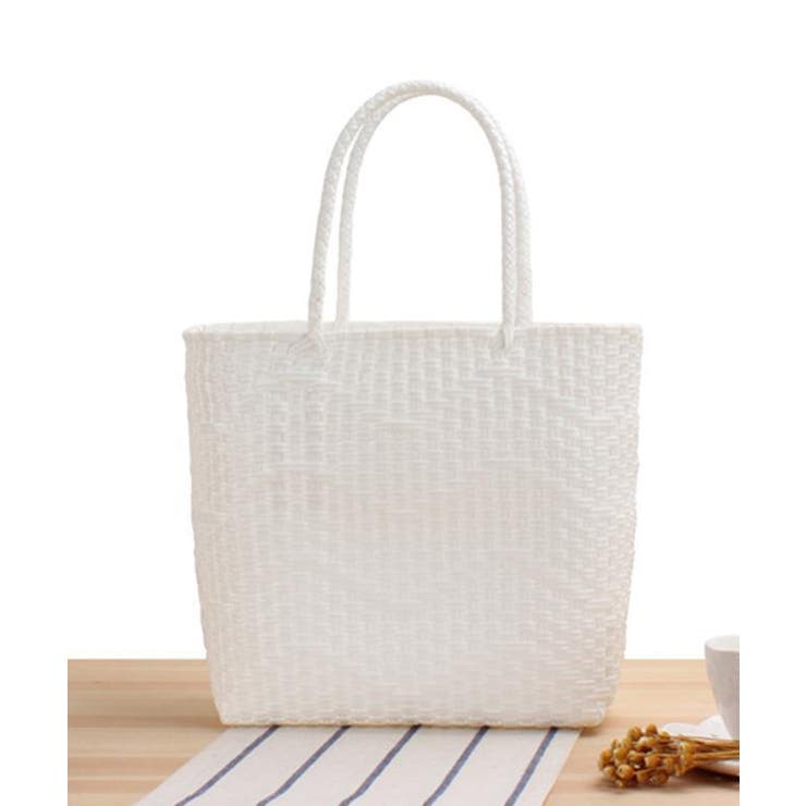 ホワイト | 編みトートバッグ | aimoha 