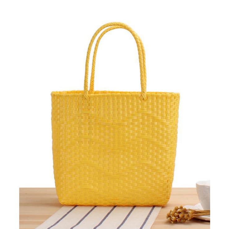 イエロー | 編みトートバッグ | aimoha 