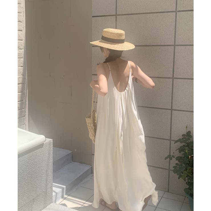 プリーツキャミソールワンピース ロングワンピース 韓国ファッション | aimoha  | 詳細画像17 