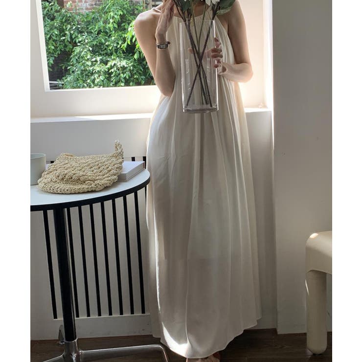 プリーツキャミソールワンピース ロングワンピース 韓国ファッション | aimoha  | 詳細画像19 