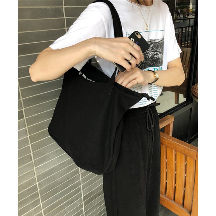 ファスナー付き キャンバストートバッグ キャンバス[品番：XT000003580