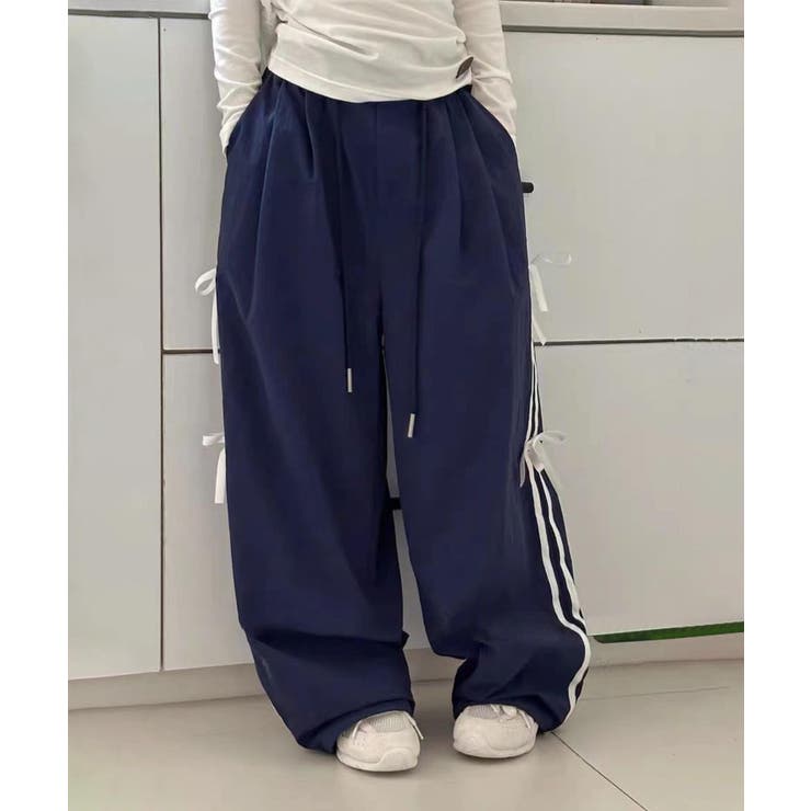 【-aimoha-KIDS-】リボンライン ワイドパンツ | aimoha kids | 詳細画像1 