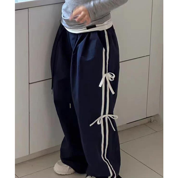 【-aimoha-KIDS-】リボンライン ワイドパンツ | aimoha kids | 詳細画像3 