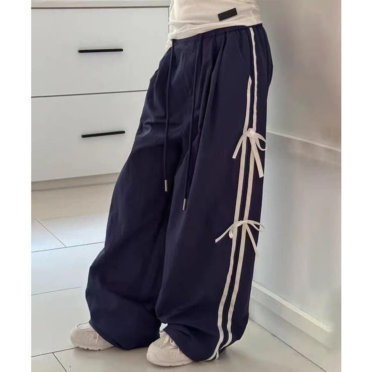 【-aimoha-KIDS-】リボンライン ワイドパンツ | aimoha kids | 詳細画像4 