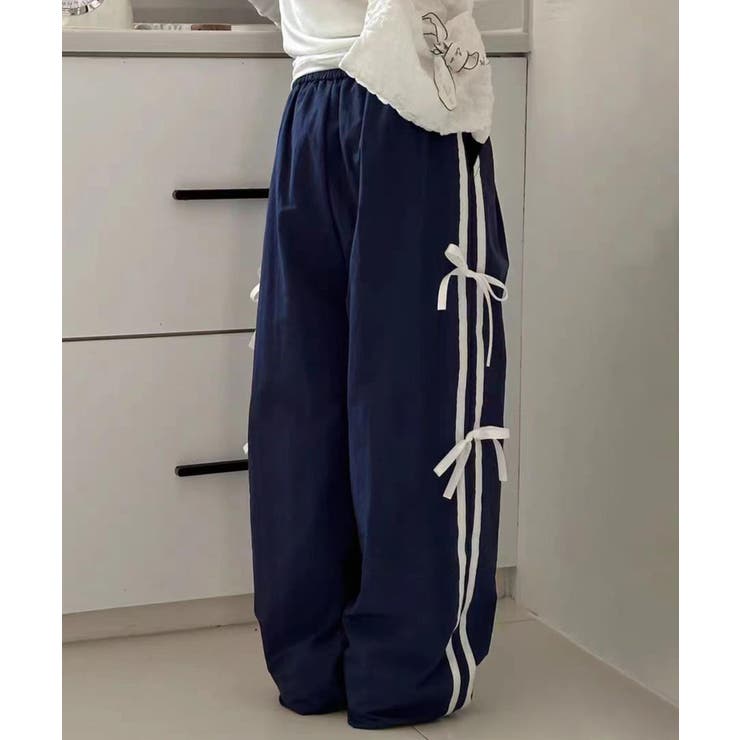 【-aimoha-KIDS-】リボンライン ワイドパンツ | aimoha kids | 詳細画像5 