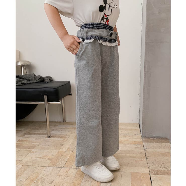 【-aimoha-KIDS-】フリル付きスウェットワイドパンツ | aimoha kids | 詳細画像6 