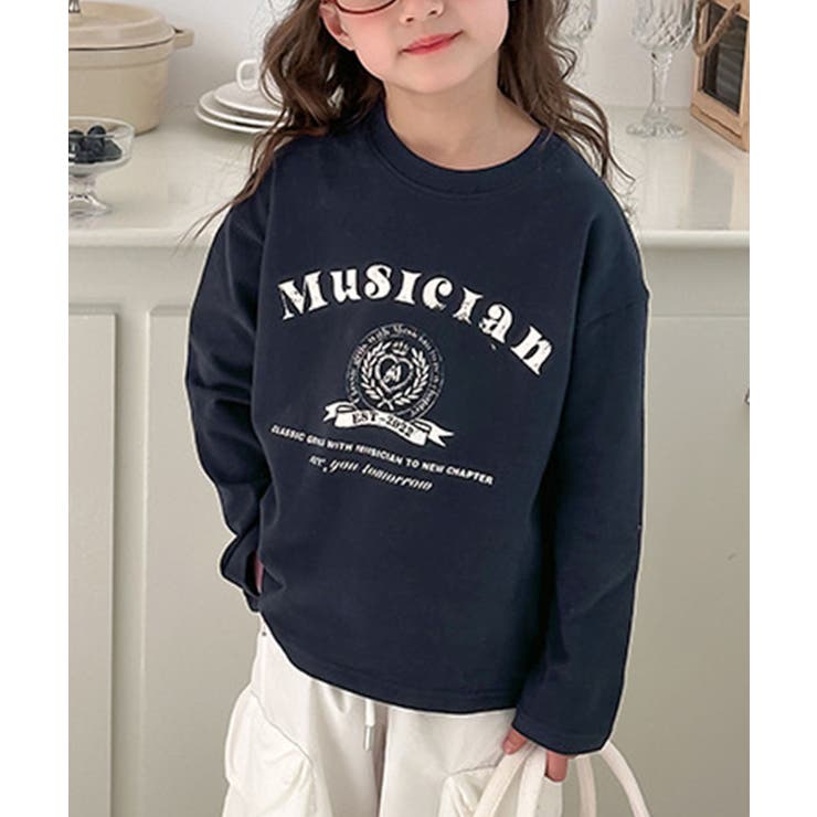 ネイビー | 【aimoha-KIDS-】カレッジロゴロンT | aimoha kids