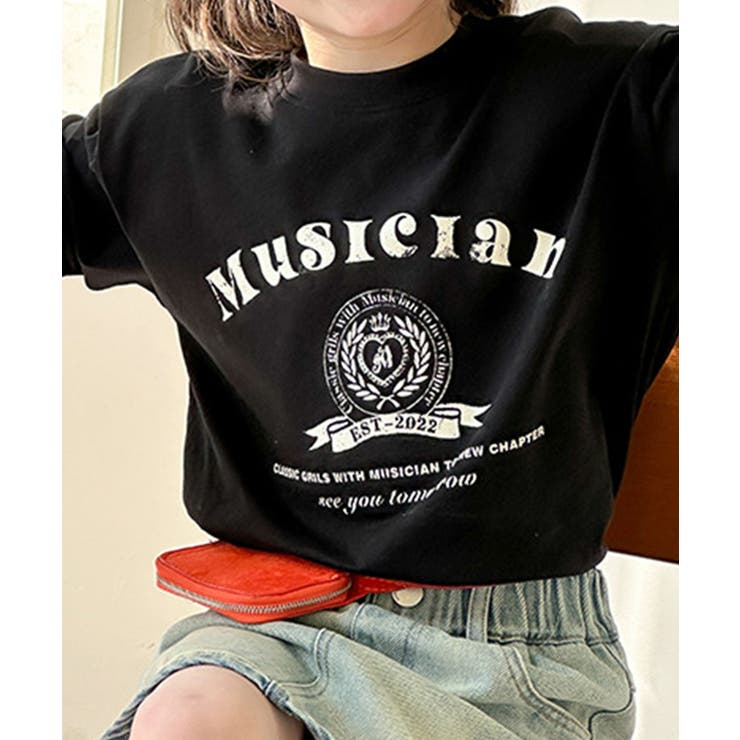 ブラック | 【aimoha-KIDS-】カレッジロゴロンT | aimoha kids