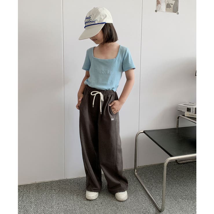 【aimoha-KIDS-】キッズ  ワイドスウェットパンツ | aimoha kids | 詳細画像9 