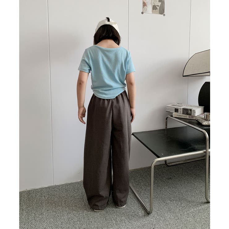 【aimoha-KIDS-】キッズ  ワイドスウェットパンツ | aimoha kids | 詳細画像10 