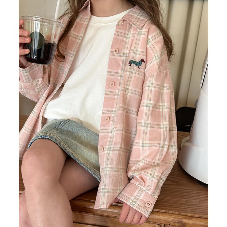 ピンク | 【-aimoha-KIDS-】ゆるっと チェックシャツ | aimoha kids