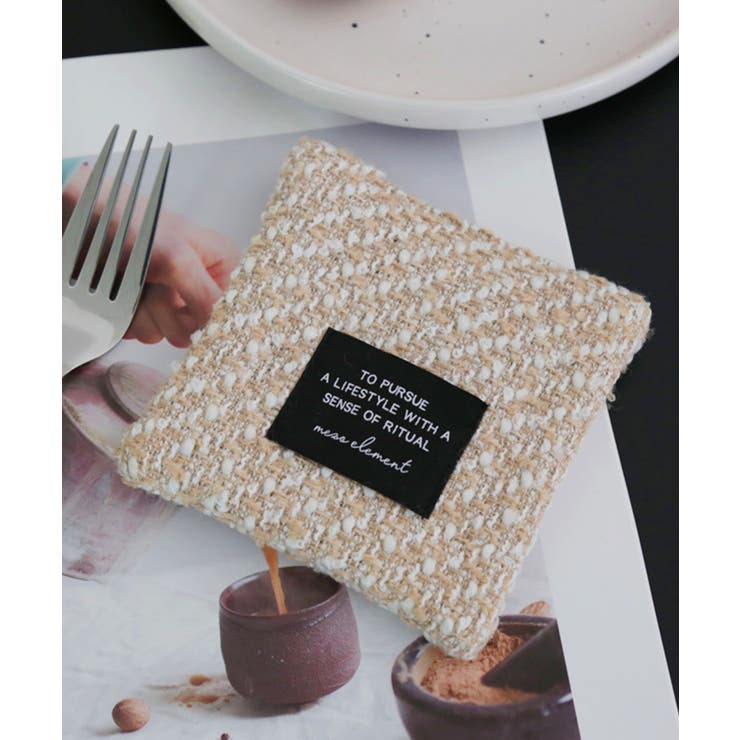 イエロー | ふんわりツイード風コースター | aimoha 