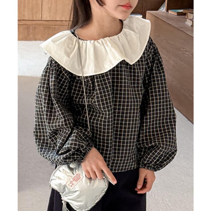 【-aimoha-KIDS-】フリル襟チェックブラウス | aimoha kids | 詳細画像12 