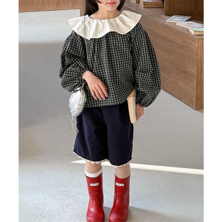 【-aimoha-KIDS-】フリル襟チェックブラウス | aimoha kids | 詳細画像15 