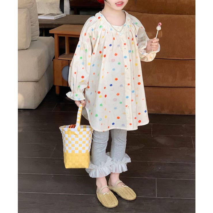 【-aimoha-KIDS-】ふんわりカラードットギャザーブラウス | aimoha kids | 詳細画像11 