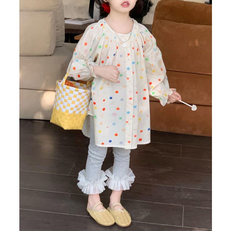 【-aimoha-KIDS-】ふんわりカラードットギャザーブラウス | aimoha kids | 詳細画像20 