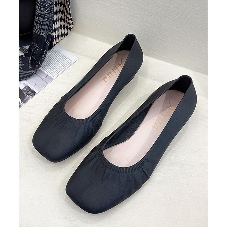 スクエアトゥレインバレエシューズ | aimoha  | 詳細画像2 