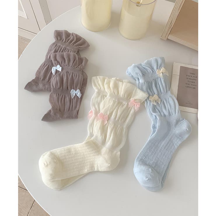 ギャザーフリルリボンソックス | aimoha  | 詳細画像9 