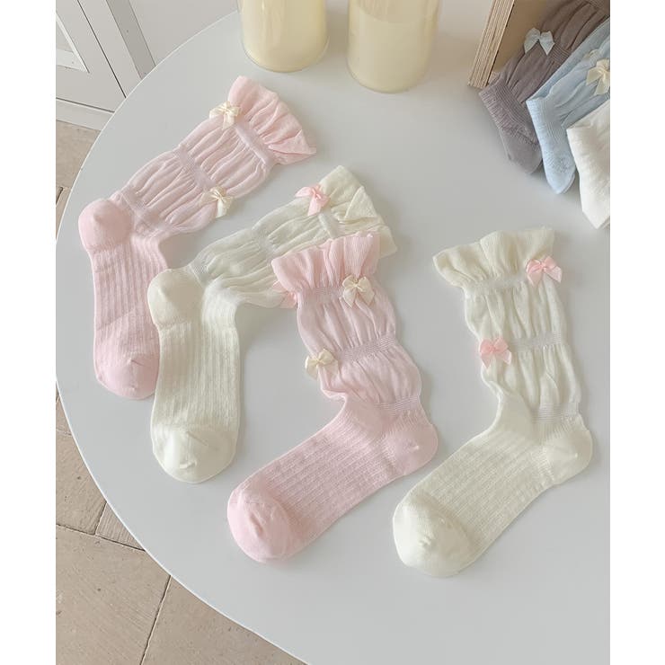 ギャザーフリルリボンソックス | aimoha  | 詳細画像16 