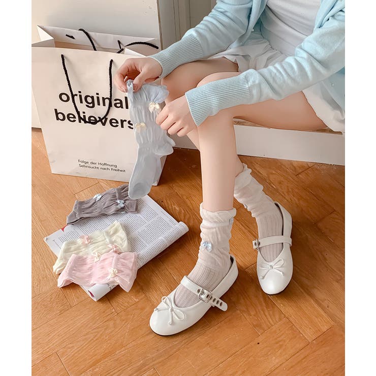 ギャザーフリルリボンソックス | aimoha  | 詳細画像22 