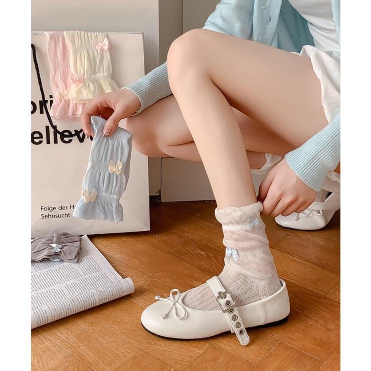 ギャザーフリルリボンソックス | aimoha  | 詳細画像24 