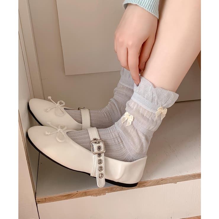 ギャザーフリルリボンソックス | aimoha  | 詳細画像28 