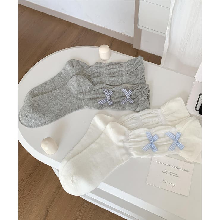 ギンガムリボンシャーリングソックス | aimoha  | 詳細画像10 