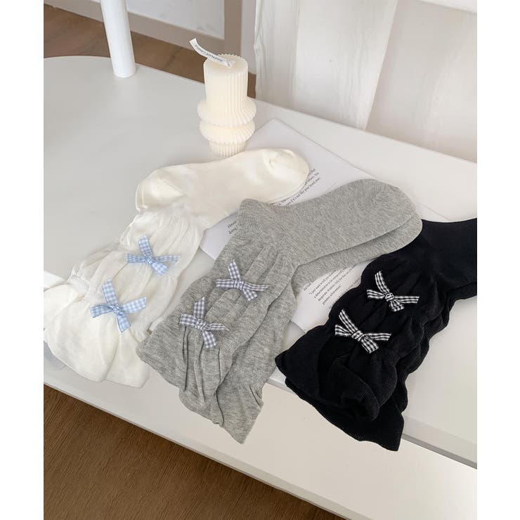 ギンガムリボンシャーリングソックス | aimoha  | 詳細画像13 