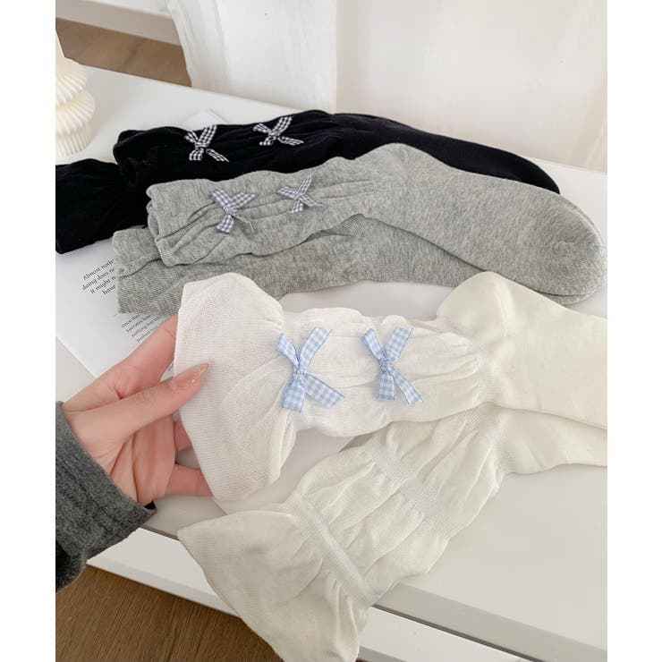 ギンガムリボンシャーリングソックス | aimoha  | 詳細画像15 