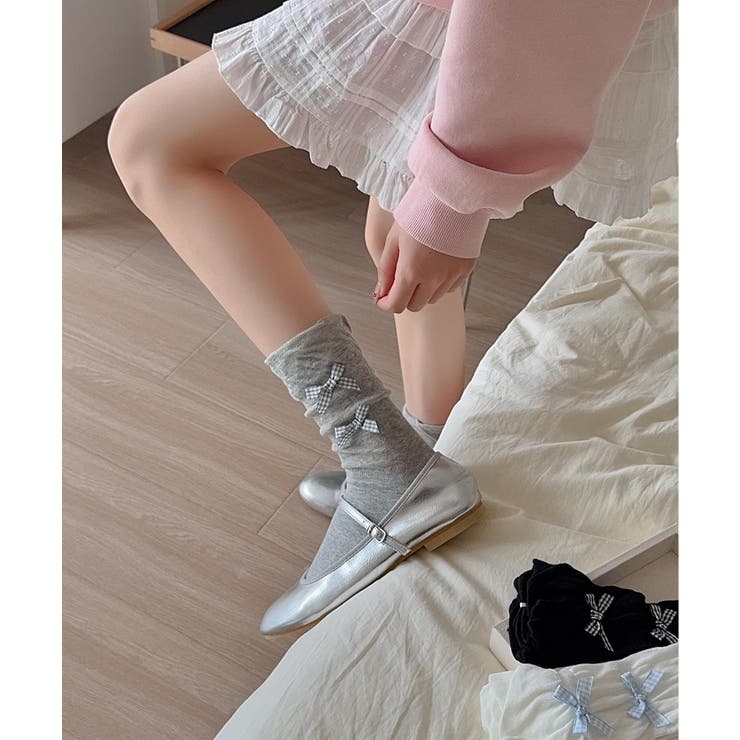 ギンガムリボンシャーリングソックス | aimoha  | 詳細画像24 